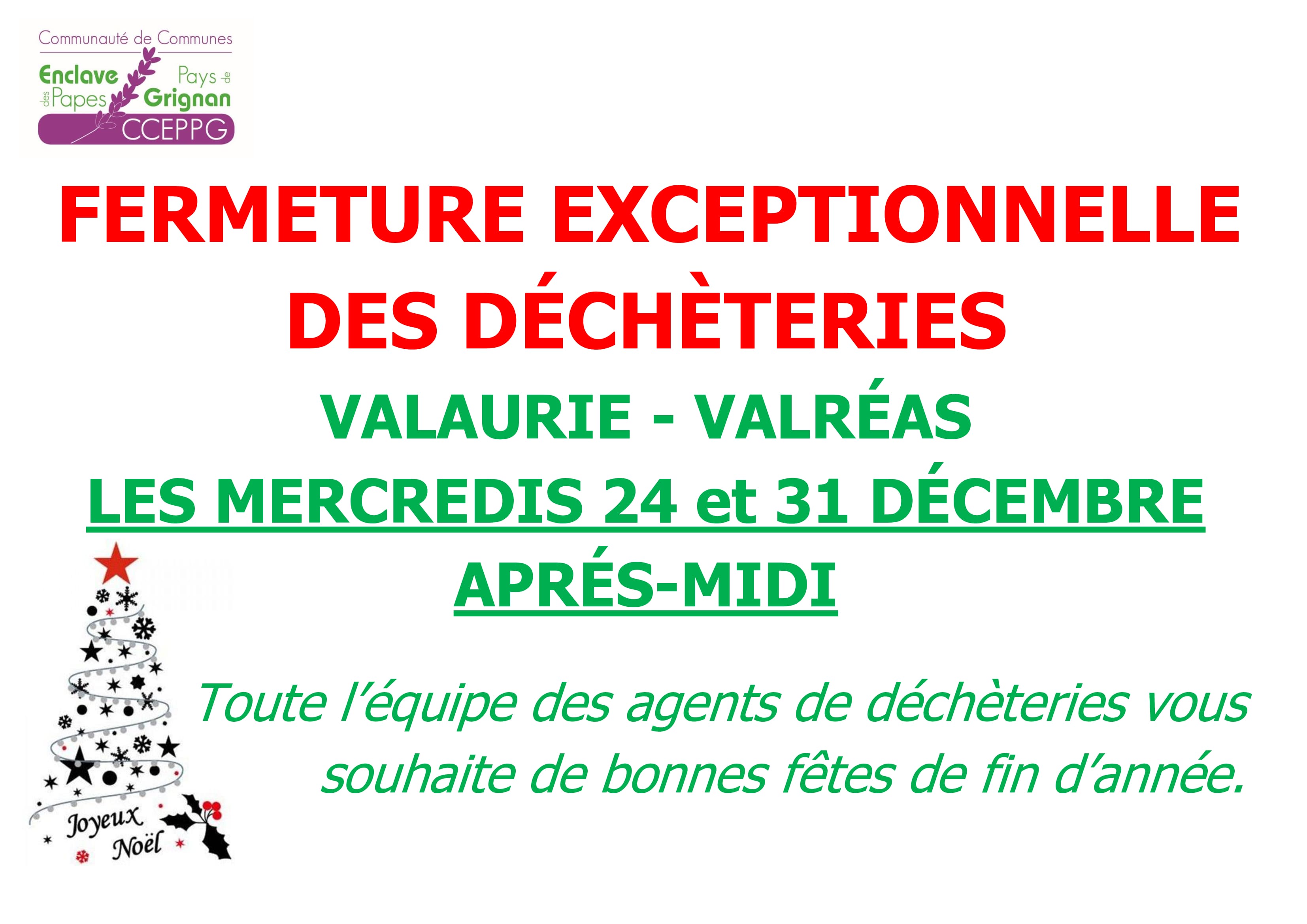 20251205 FERMETURE EXCEPTIONNELLE FETES 2025 2