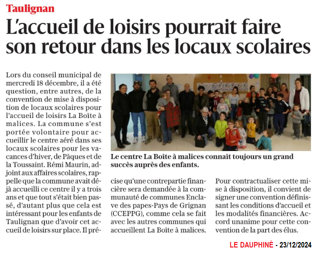 20241223 ACCUEIL LOISIRS BAM TAULIGNAN